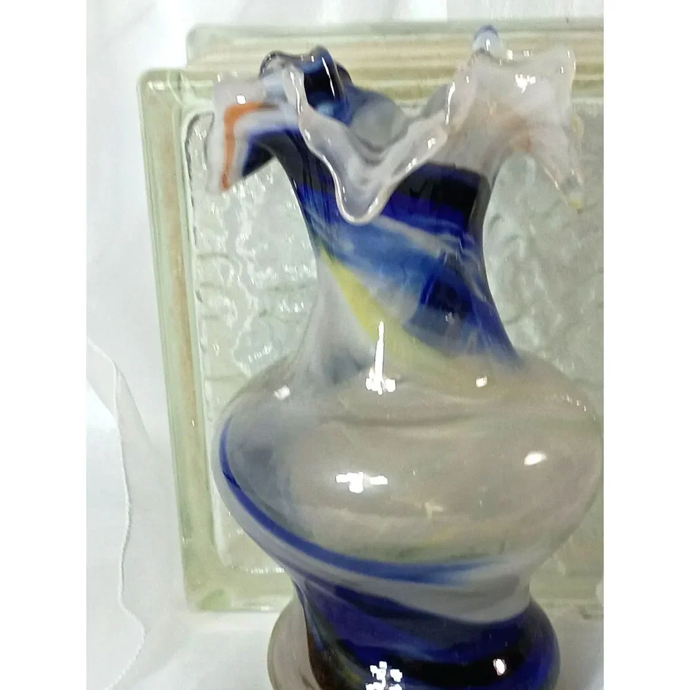 Hand-Blown Art Glass Vase, Murano or Empoli Style Mid Century Modern ~Vintage~